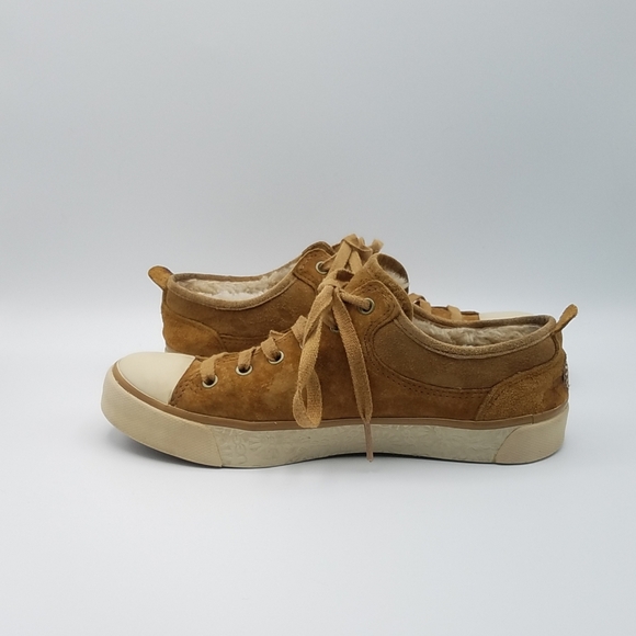 SoldUGG Evera Chestnut Suede Sheepskin Sneakers  6 - Picture 12 of 14